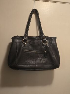 Coach Black Pebbled Leather Shoulder Bag